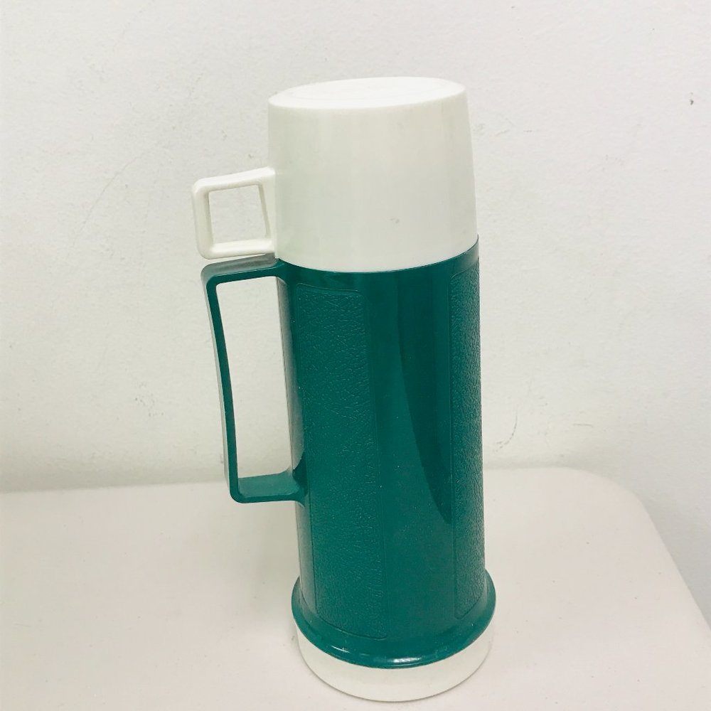 Thermos green glass lined vintage